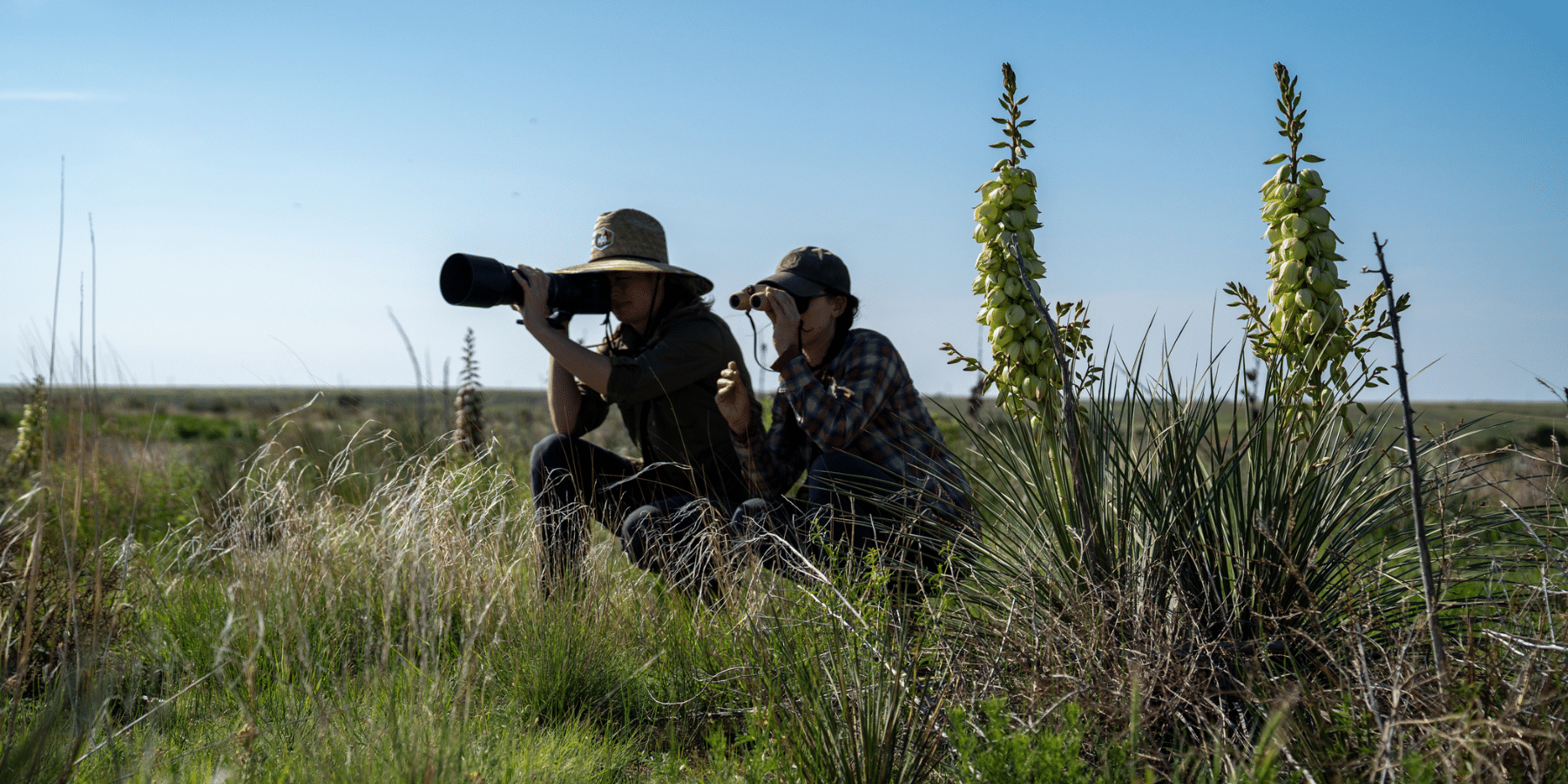 two people birding in prowers county colorado