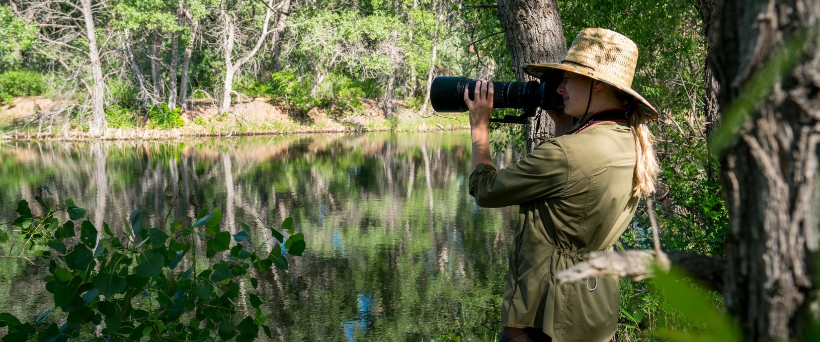 close up woman birding in willow creek