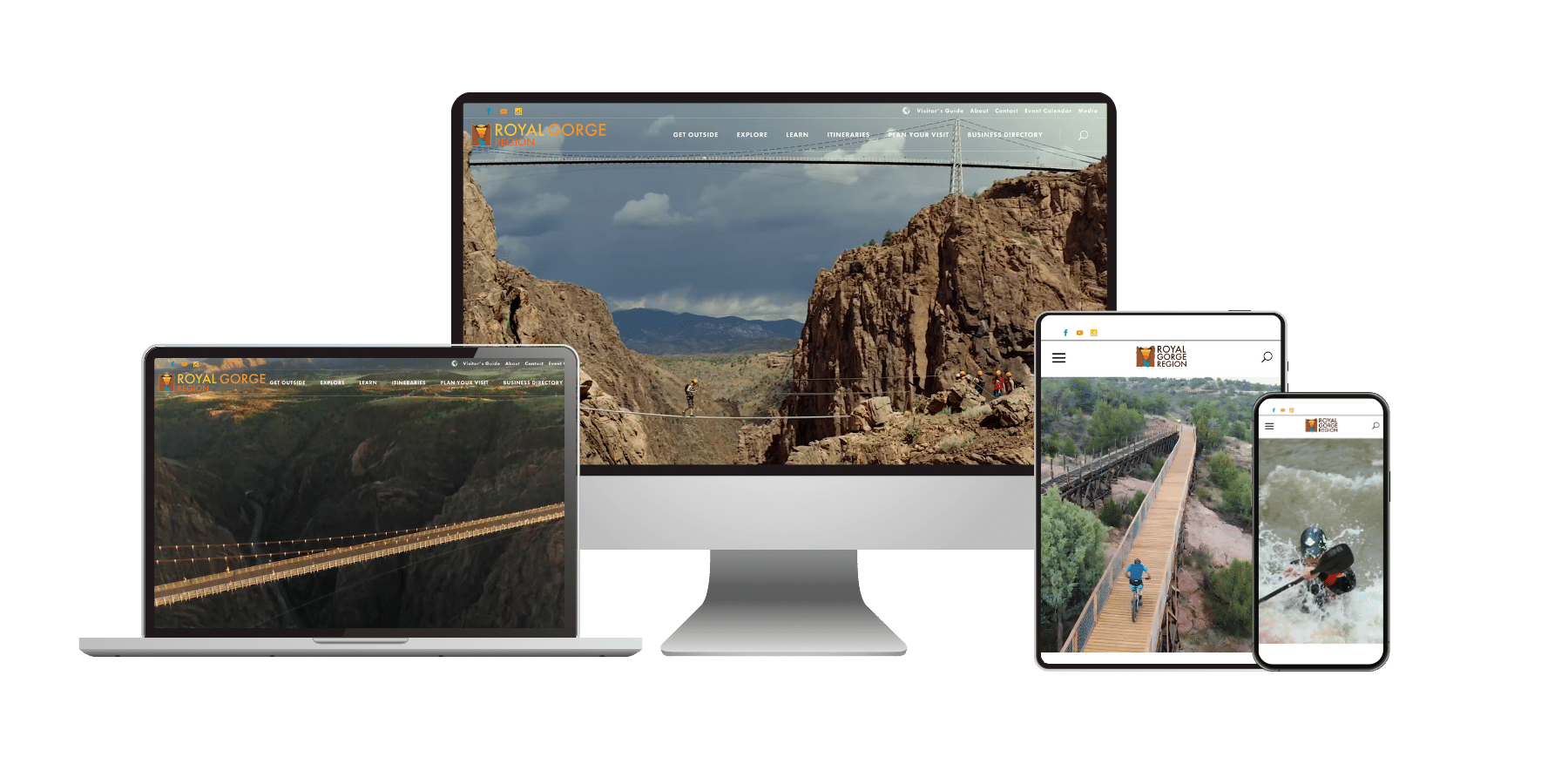 Royal Gorge Region Website Design on Multiple Devices