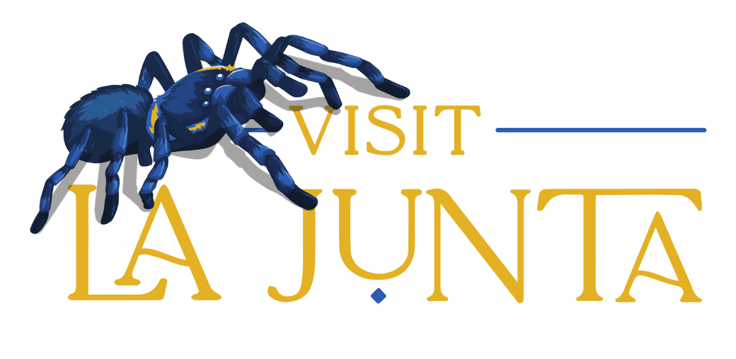 Visit La Junta Tarantula Logo with Large Tarantula